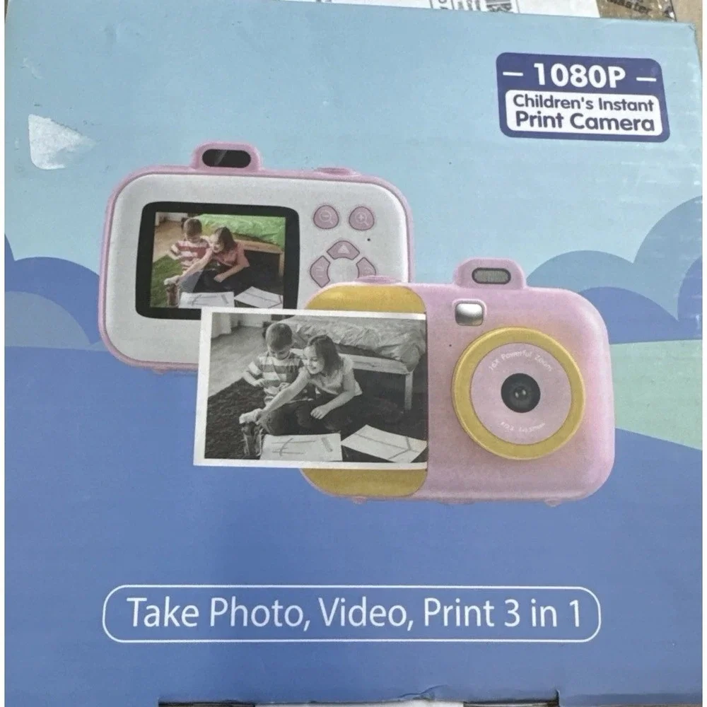 Instant Camera for Kids with Print Paper, 1080P HD Kids Camera Instant Print wit